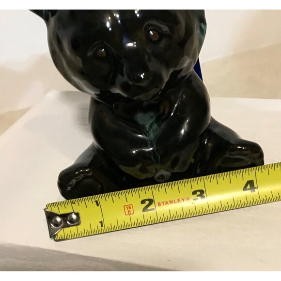 Blue Mountain Pottery Bear Figure Seated Green Drip Glaze Canada 5" Original Tag - Picture 11 of 12